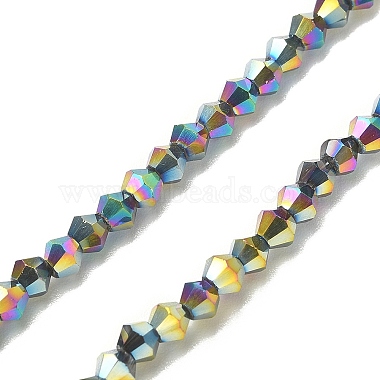 Chapelets de perles en verre galvanoplastique(EGLA-YW0001-48B)-3