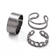 Curb Chain Shape & Wire Wrap Cuff Rings Set(RJEW-D116-05B)-1