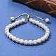 Shell Pearl Beaded Slider Bracelet with Brass Snake Chain(X-BJEW-B066-01B-01)-6