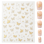 PET Nail Art Stickers, Self Adhesive, for Nail Tips Decals Decorations, Butterfly, 10.3x8x0.03cm, pattern: 2~14X2~12mm.(MRMJ-WH20017-012B)