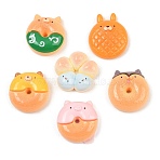 Animal Theme Opaque Resin Imitation Food Cabochons, Bread & Donut, Mixed Color, 22~25.5x21~23.5x7.5~9mm(RE-CBA9CE8-03)