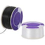 2 Rolls 2 Colors Nylon Thread, with Plastic Spools, Mixed Color, 0.1mm, about 50.00 Yards(45.72m)/roll, 1 roll/color(NWIR-WR0001-02)