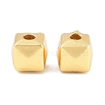 Brass Beads, Cube, Rack Plating, Long-Lasting Plated, Lead Free & Cadmium Free, Real 18K Gold Plated, 5x5x5mm, Hole: 1.4mm(KK-CBA78C7-26G)