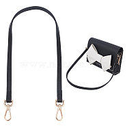 Leather Bag Straps, with Zinc Alloy Swivel Clasps, for Bag Handle Replacement Accessories, Black, 64.2x1.15cm(FIND-WH0136-70)