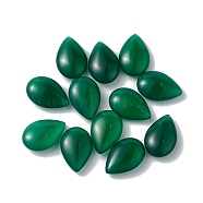 Natural Green Onyx Agate Beads, No Hole/Undrilled, Dyed & Heated, Teardrop, Dark Green, 17.5x12x5mm(G-F741-01A-01)