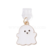 Ghost lloy Enamel with PVC Mobile Dustproof Plugs, White, 3.3cm(FIND-JF00132-02)