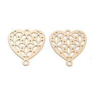 Long-Lasting Plated Brass Links Connector Charms, Hollow Heart, Light Gold, 19.5x19x0.3mm, Hole: 1.2mm(KK-K336-46A-KCG)