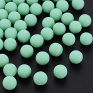 Opaque Acrylic Beads, Frosted, No Hole, Round, Aquamarine, 6mm, about 3900pcs/500g(PAB702Y-B01-06)