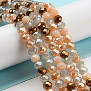 Glass Beads Strands, Faceted, Rondelle, BurlyWood, 6x5mm, Hole: 1mm, about 85~88pcs/strand, 16.1~16.5 inch(41~42cm)(EGLA-A034-M6mm-34)