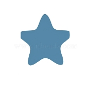 Star Silicone Beads, Chewing Beads For Teethers, DIY Nursing Necklaces Making, Steel Blue, 35x35mm(PW-WG37751-08)