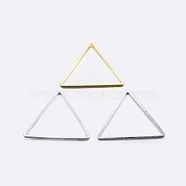 Brass Linking Rings, Plated, Triangle, Mixed Color, 13x15x1mm, Inner Diameter: 11x12mm(KK-K197-A-59)