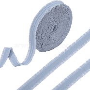 20 Yards Ruffled Nylon Elastic Lace Trim, Pleated Trimming, Webbing Garment Sewing Accessories, Light Steel Blue, 22mm(EW-WH0018-02C)