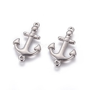 304 Stainless Steel Links, Anchor, Stainless Steel Color, 27x16x2mm, Hole: 1.5mm(X-STAS-L226-051P)