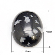 Gemstone Cabochons, Oval, Snowflake Obsidian, 18x13x5mm(G-H1596-18x13x5mm-16)