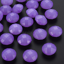 Imitation Jelly Acrylic Beads, Faceted, Flat Round, Dark Orchid, 18.5x12.5mm, Hole: 1.5mm, about 220pcs/500g(MACR-S373-94-E04)
