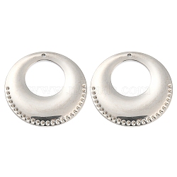 Non-Tarnish 304 Stainless Steel Pendants, Flat Round Charm, Stainless Steel Color, 32x2.5mm, Hole: 1.4mm(STAS-D021-01A-03P)