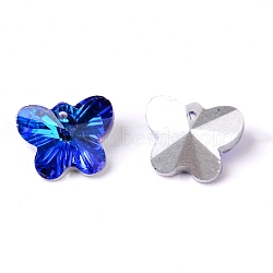 Glass Rhinestone Pendants, DIY Accessories for Jewelry Making, Faceted Butterfly, Blue, 12x15x7mm, Hole: 1.5mm(GLAA-WH0025-54A)