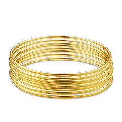 SHEGRACE Brass Buddhist Bangle Sets, Real 24K Gold Plated, 2-1/2 inches(6.5cm), 8pcs/set(JB638A)