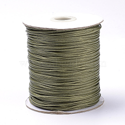 Braided Korean Waxed Polyester Cords, Dark Olive Green, 1mm, about 174.97 yards(160m)/roll(YC-T002-1.0mm-110)