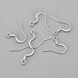304 Stainless Steel French Earring Hooks, Flat Earring Hooks, Ear Wire, with Horizontal Loop, Silver, 17~18x16x1.5mm, Hole: 2.5mm, 20 Gauge, Pin: 0.8mm(STAS-H436-05S)