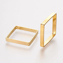 Brass Bead Frames, Rhombus, Golden, 18.5x18x0.5mm, Hole: 0.5mm(X-KK-F695-04G)