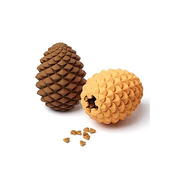 Rubber Slow Feeding Interactive Dog Toys, Dog Puzzle Toy, Pet Food Dispensing Toy, Pine Cone, 114x86mm
