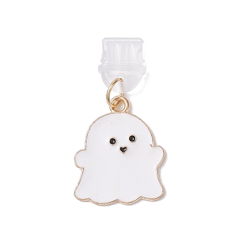 Ghost lloy Enamel with PVC Mobile Dustproof Plugs, White, 3.3cm