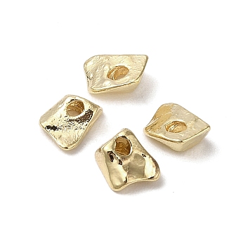 Brass Beads, Nuggets, Real 18K Gold Plated, 6x4x2mm, Hole: 1.2mm