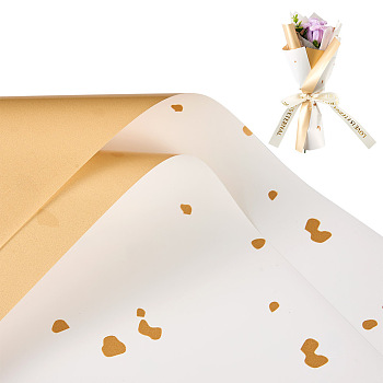 20 Sheets Plastic Gold Foil Flower Bouquets Wrapping Packaging, Suitable for Valentine's Day Gift Giving Decoration, Square, WhiteSmoke, 570x570x0.1mm