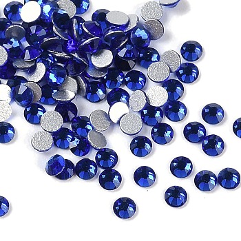 Glass Flat Back Rhinestone, Grade A, Back Plated, Faceted, Half Round, Cobalt, SS6, 1.9~2mm, 1440pcs/bag