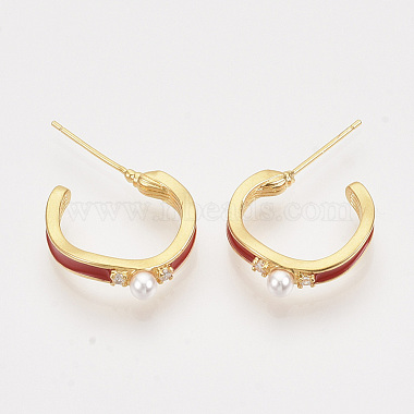 Boucles d'oreilles en laiton avec zircone cubique de micro pave(EJEW-T007-11G-02-NF)-3