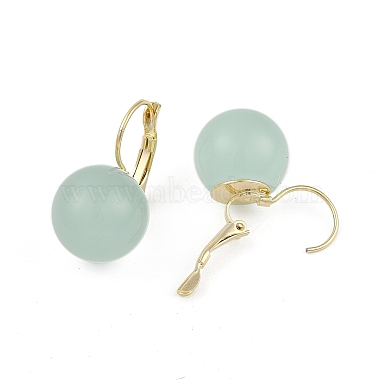 boucles d'oreilles créoles rondes en laiton et résine(EJEW-Q391-09G-02)-3