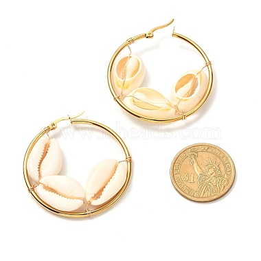 Natural Cowrie Shell Beads Earrings for Girl Women(EJEW-JE04644-01)-4