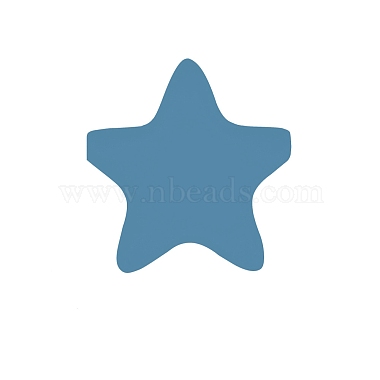 Steel Blue Star Silicone Beads