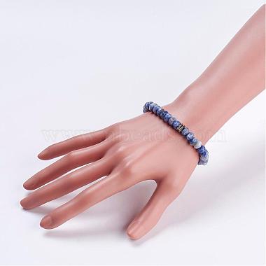 Natürliche blaue Fleck Jaspis Stretch-Armbänder(BJEW-JB03188-04)-3