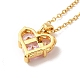 Pink Cubic Zirconia Pendant Necklace(NJEW-H161-01B)-3