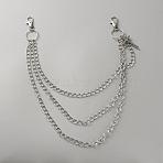 Cross Alloy 3 Layer Chain Belts for Pants, Platinum, 465mm(AJEW-WH20019-50)