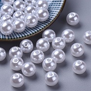 Acrylic Pearl  Round Beads For DIY Jewelry and Bracelets, Snow, 10mm, Hole: 2mm(X-PACR-10D-1)