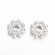 Alloy Daisy Spacer Beads, Flower, Cadmium Free & Lead Free, Silver, 5~6x1.5~2mm, Hole: 1.8mm, about 7000pcs/1000g(TIBEB-S039-064S-RS)