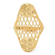Light Gold Brass Adjustable Rings for Women, Rhombus, US Size 9 3/4(19.5mm)(RJEW-A022-01B)