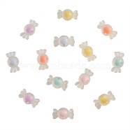 60Pcs 6 Colors Transparent Clear Acrylic Beads, Frosted, DIY Accessories, Bead in Bead, Candy, Mixed Color, 8.5x16.5x8.5mm, Hole: 2mm, 10pcs/color(FACR-CJ0001-09)