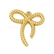 Ion Plating(IP) 304 Stainless Steel Pendants, Bowknot Charm, Real 18K Gold Plated, 29x27.5x3mm, Hole: 1.4mm(STAS-C104-27G)