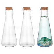 Glass Containers with Cork Lid, Wishing Bottles, Cone, 7.8x18.2cm, Inner Diameter: 2.95cm(AJEW-WH0348-242B)