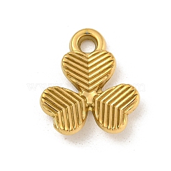 Ion Plating(IP) 304 Stainless Steel Pendants, Clover Charm, Real 18K Gold Plated, 17x14.5x2.5mm, Hole: 2mm(STAS-N103-138G)