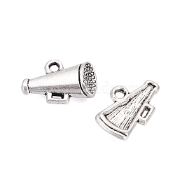 Tibetan Style Alloy Pendants, Trumpet, Cadmium Free & Nickel Free & Lead Free, Antique Silver, 15.5x10x3mm, Hole: 2mm, about 1160pcs/1000g(TIBE-S309-88AS-NR)