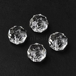 Transparent K9 Glass Beads, Faceted, Rondelle, Crystal, 8x5mm, Hole: 1.2mm(GLAA-E048-01B)