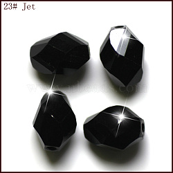 Imitation Austrian Crystal Beads, Grade AAA, Faceted, Bicone, Black, 8x10.5mm, Hole: 0.9~1mm(SWAR-F077-11x8mm-23)