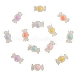 60Pcs 6 Colors Transparent Clear Acrylic Beads, Frosted, DIY Accessories, Bead in Bead, Candy, Mixed Color, 8.5x16.5x8.5mm, Hole: 2mm, 10pcs/color(FACR-CJ0001-09)