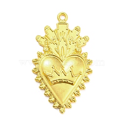 Alloy Rhinestone Settings Pendant, Heart, Golden, 45.5x26x3.8mm, Hole: 2.2mm(PALLOY-H132-02G-05)