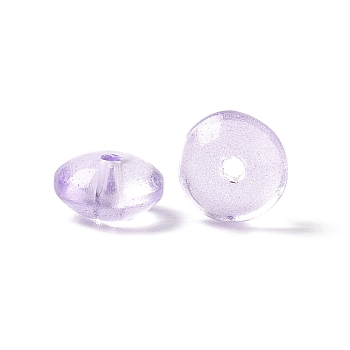 Transparent Glass Beads, Abacus/Disc, Lilac, 8.5x4.5mm, Hole: 1.6mm